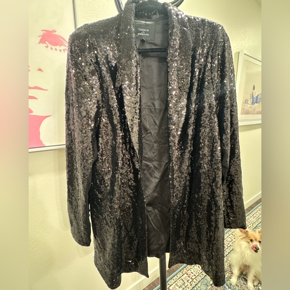 Limited Edition Sylvia Mollie Torrid Collection Black Sequin Blazer - 3X